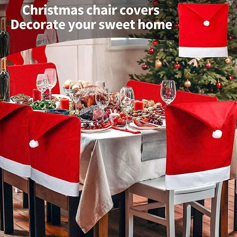 Christmas Chair Cover 6PCS 60x50cm No-woven Fabric Xmas Home Decoration - Discount Packaging Warehouse