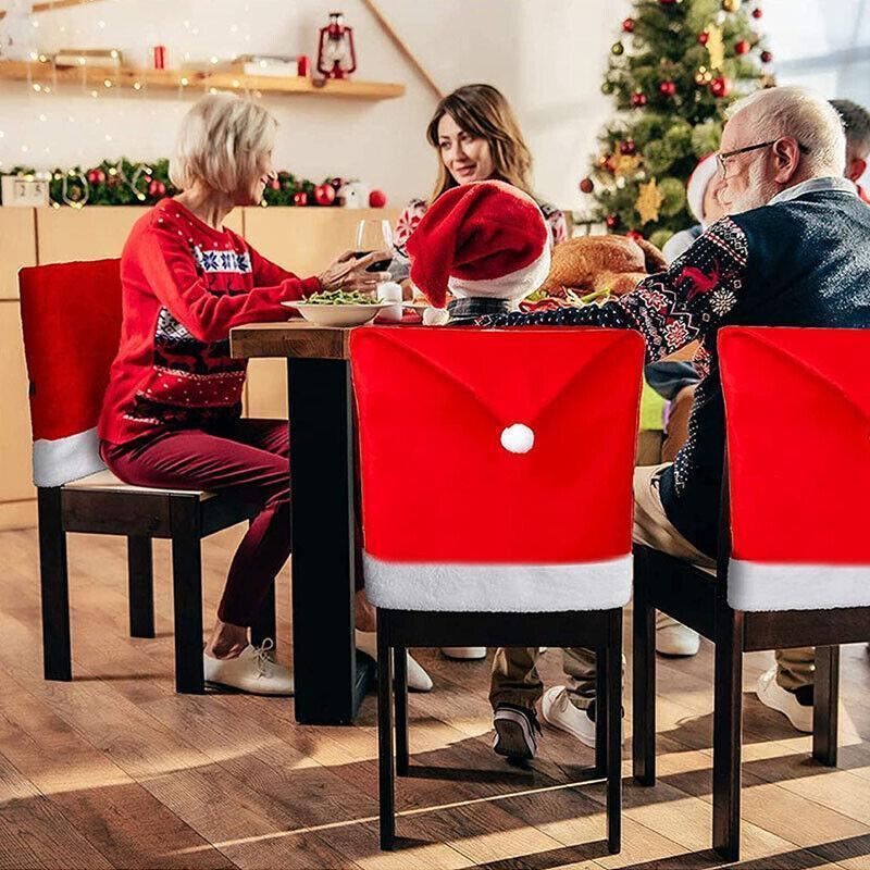 Christmas Chair Cover 6PCS 60x50cm No-woven Fabric Xmas Home Decoration - Discount Packaging Warehouse