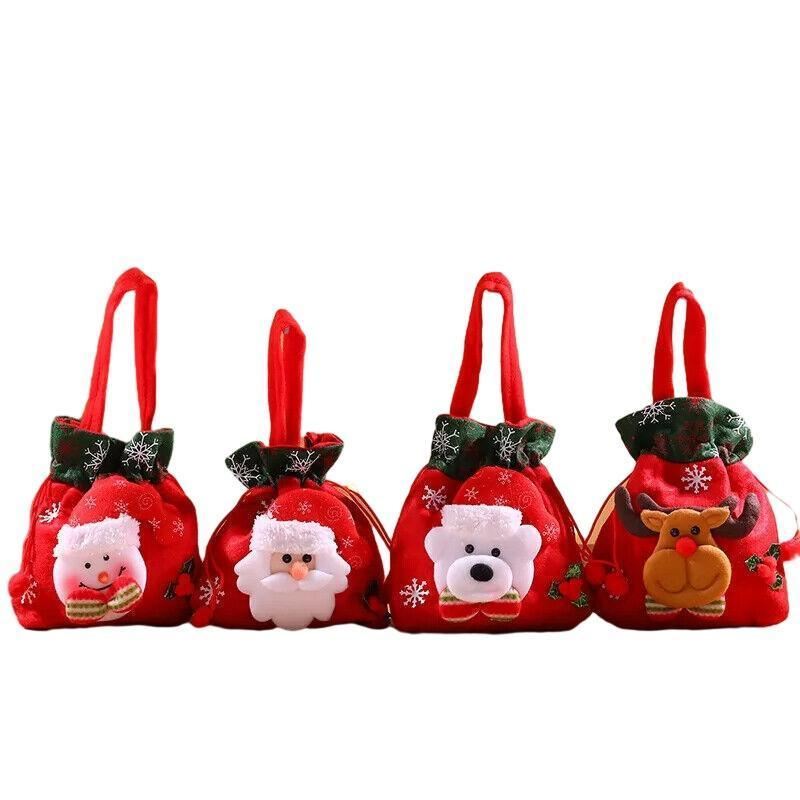 Christmas Gift Bags 1PC 20x22cm 4Styles Flannelette - Discount Packaging Warehouse