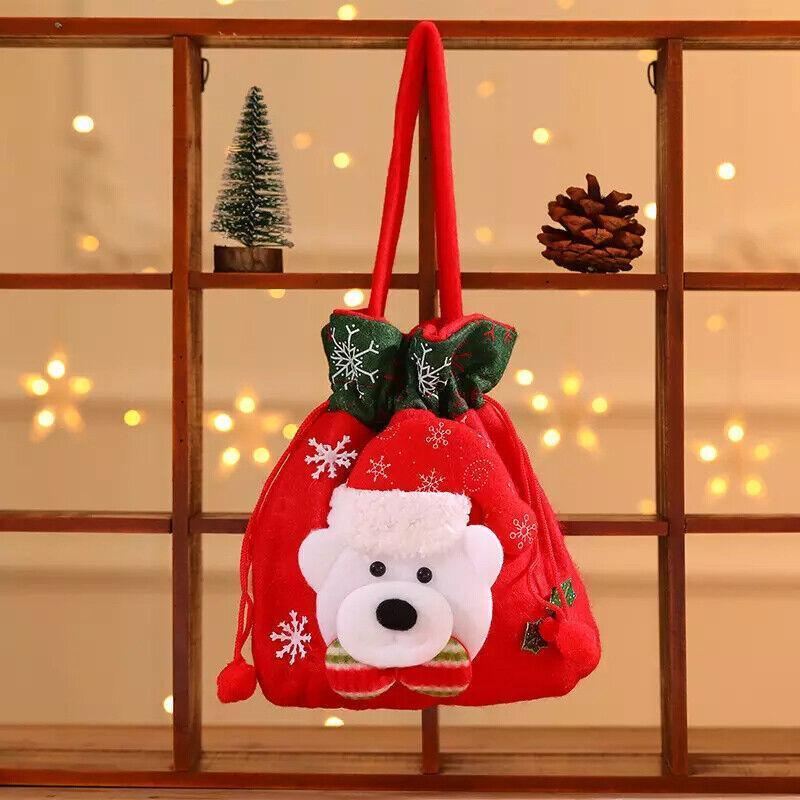 Christmas Gift Bags 1PC 20x22cm 4Styles Flannelette - Discount Packaging Warehouse