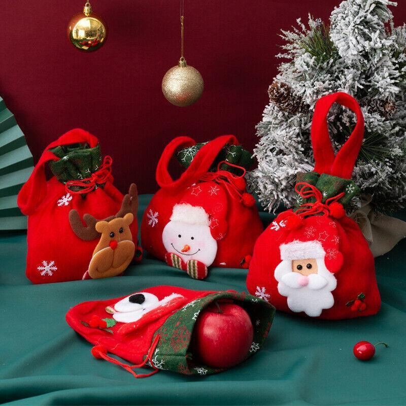 Christmas Gift Bags 1PC 20x22cm 4Styles Flannelette - Discount Packaging Warehouse