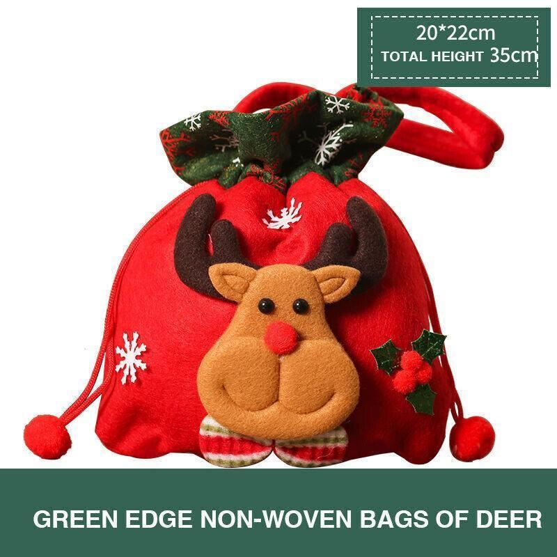 Christmas Gift Bags 1PC 20x22cm 4Styles Flannelette - Discount Packaging Warehouse