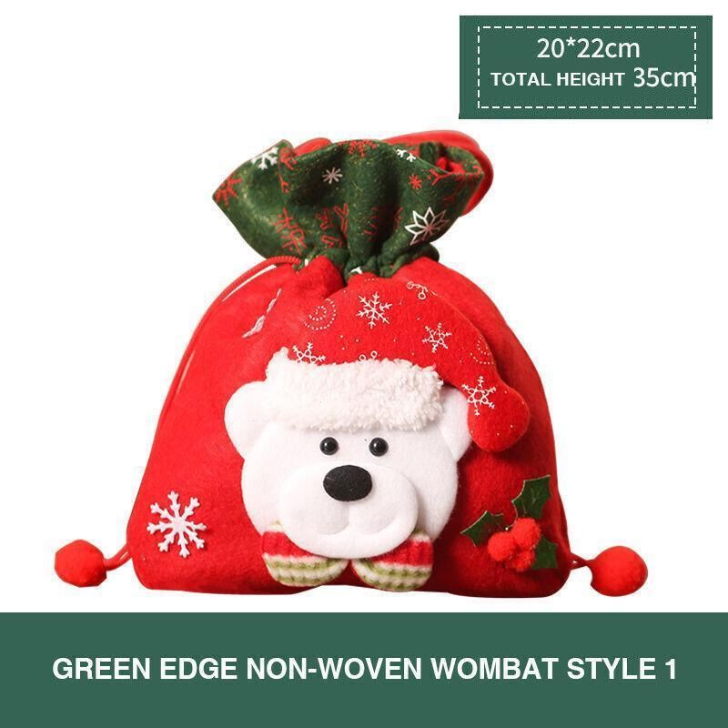 Christmas Gift Bags 1PC 20x22cm 4Styles Flannelette - Discount Packaging Warehouse