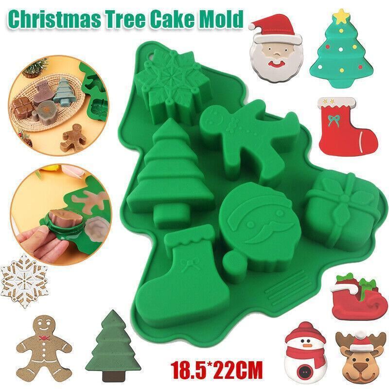 Christmas Themed Silicone Mould 1PC Green Baking Tool - Discount Packaging Warehouse
