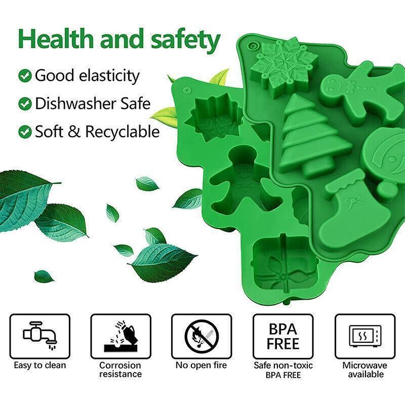 Christmas Themed Silicone Mould 1PC Green Baking Tool - Discount Packaging Warehouse