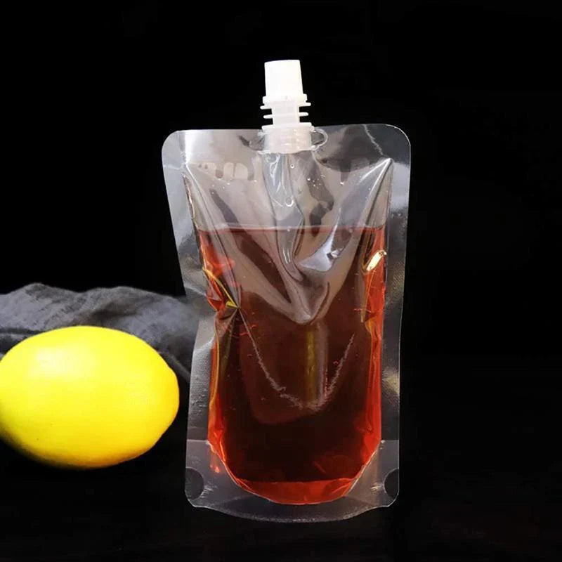 Clear Plastic Flask 20PCS PE Leak-Proof Bags for Outdoor Events