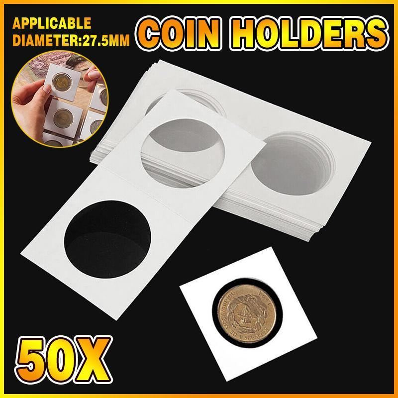 Coin Holders 50PCS 27.5mmx10cm Clear Window Display Storage Cases - Discount Packaging Warehouse