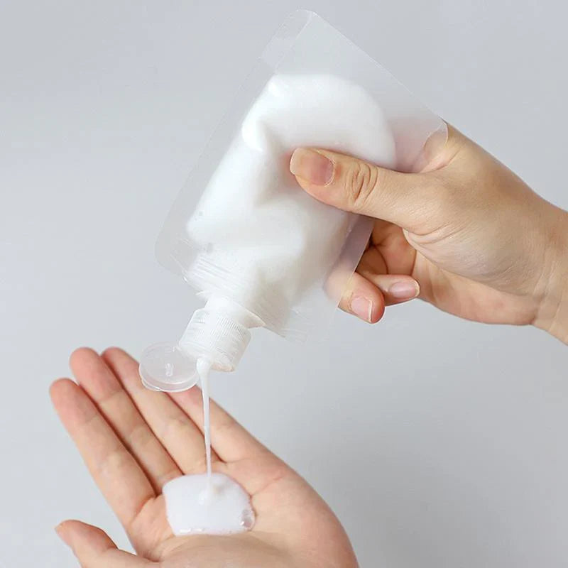 Eco-friendly refillable squeeze pouch with secure cap