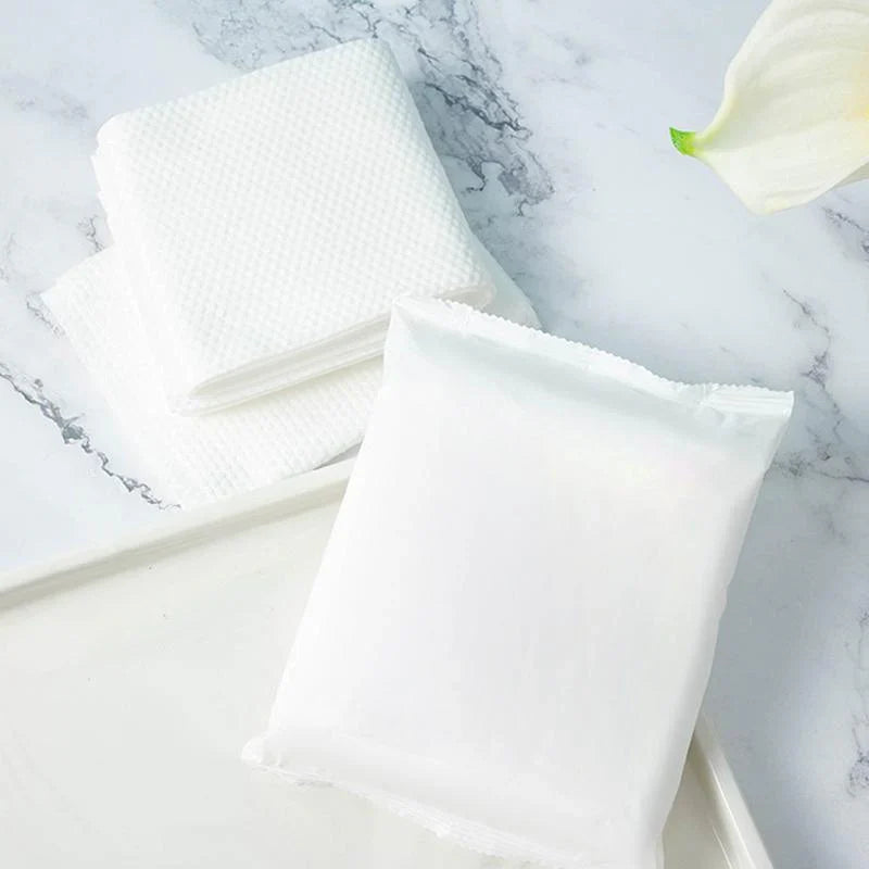 Convenient and portable compressed towels for travel and outdoor activities.