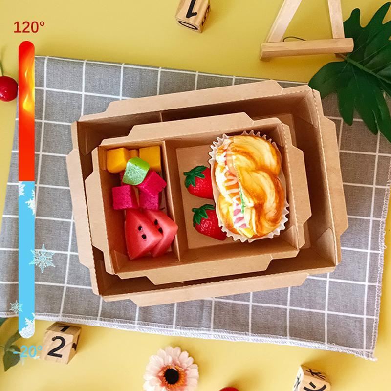 Kraft Paper Lunch Boxes wtih Clear Lids 200PCS 5Sizes - Discount Packaging WarehouseaTake-out food boxes for on-the-go meals