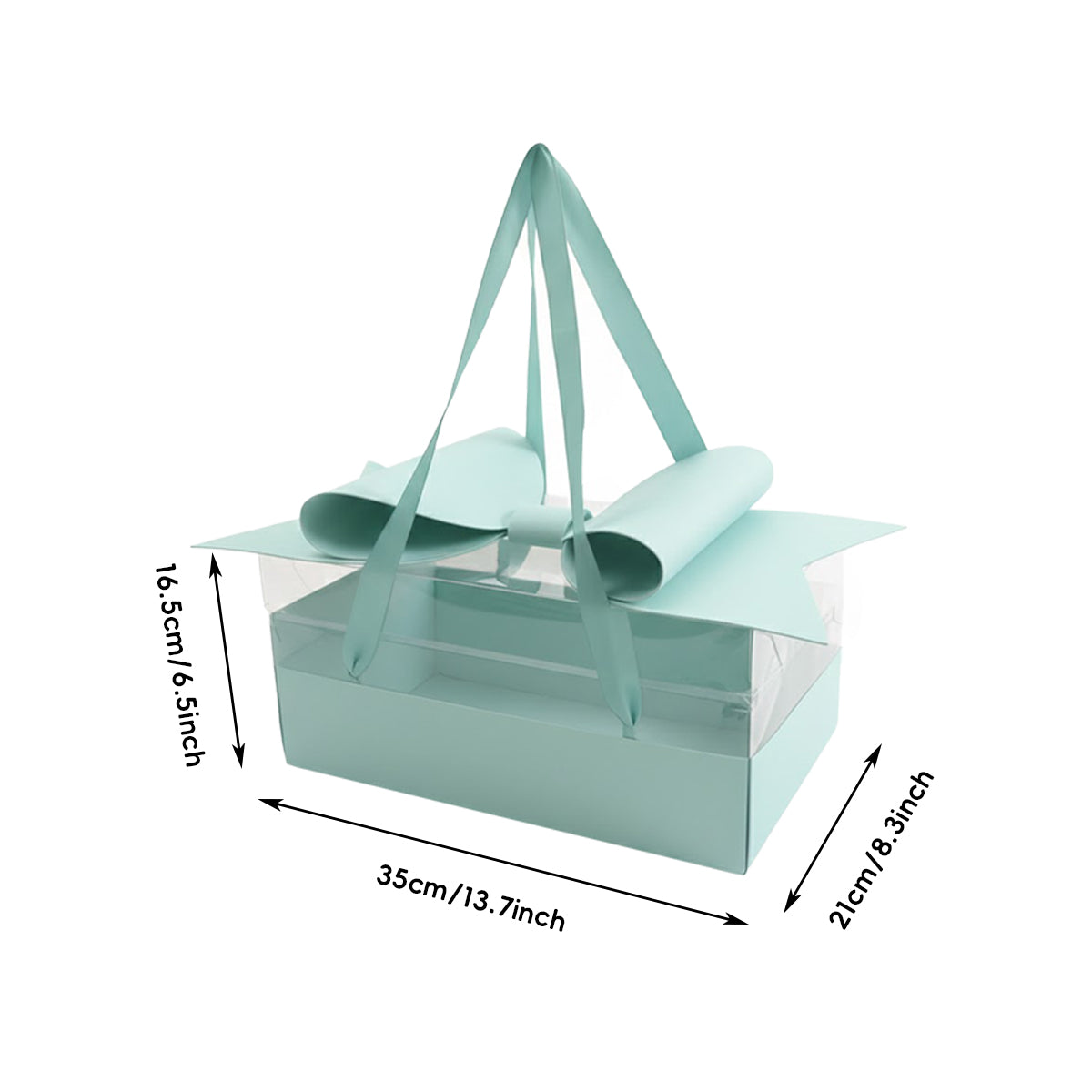5PCS Transparent PVC Bow Gift Box with Ribbon Handles for Wedding
