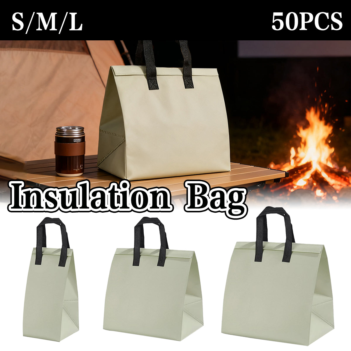 50 Pcs Beverage Coffee Insulated Packaging Bags Waterproof Hot Cold