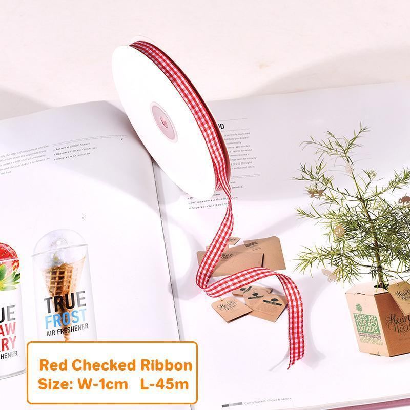 Elegant yarn ribbon for crafting and gift wrapping projects.