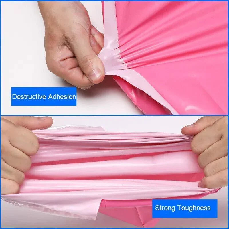 A stack of secure and durable polymailers ready for shipping various items.