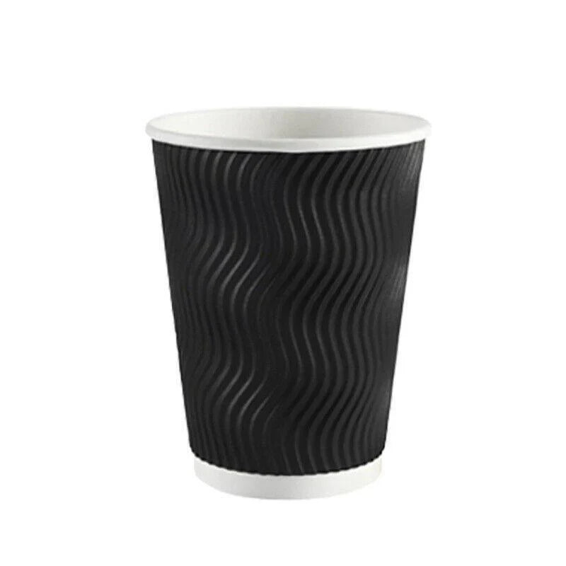 Stack of Disposable Coffee Cups ready for morning coffee rush