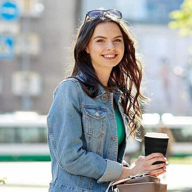 Stack of Disposable Coffee Cups ready for morning coffee rush