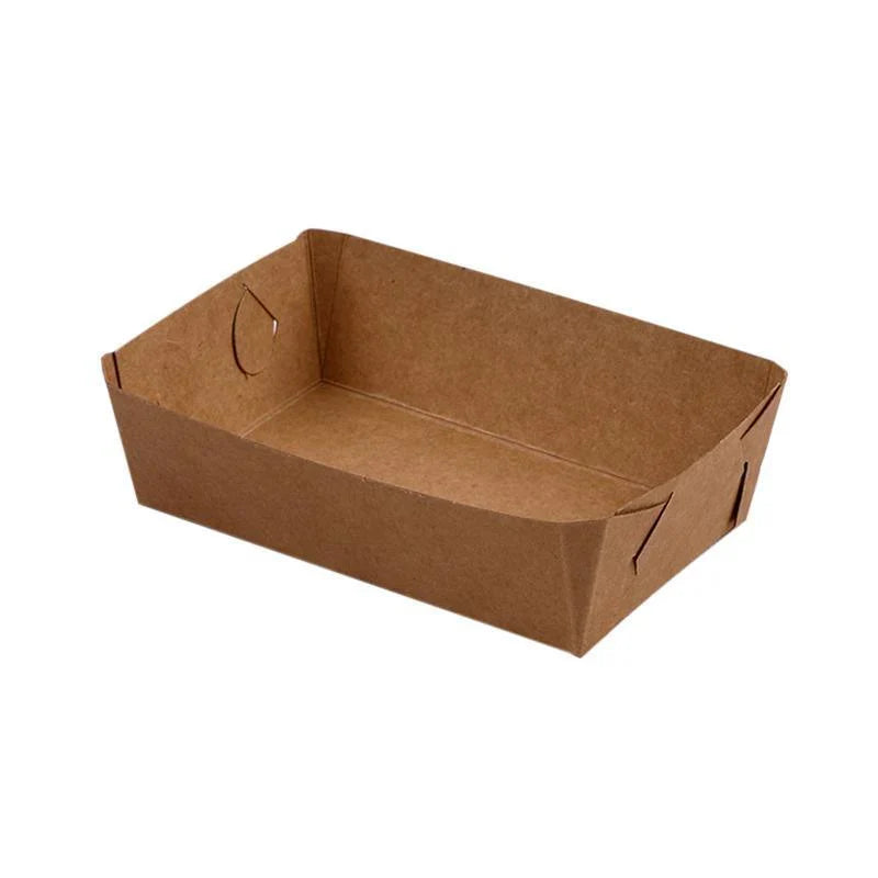 Disposable Kraft Food Trays 500PCS 5Sizes Takeaway Container - Discount Packaging Warehouse