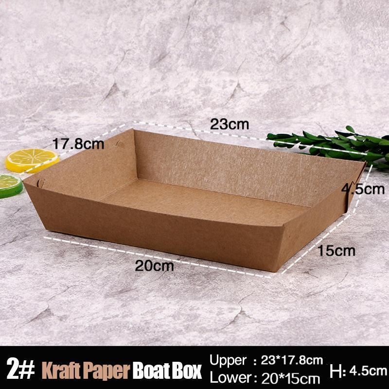 Disposable Kraft Food Trays 500PCS 5Sizes Takeaway Container - Discount Packaging Warehouse