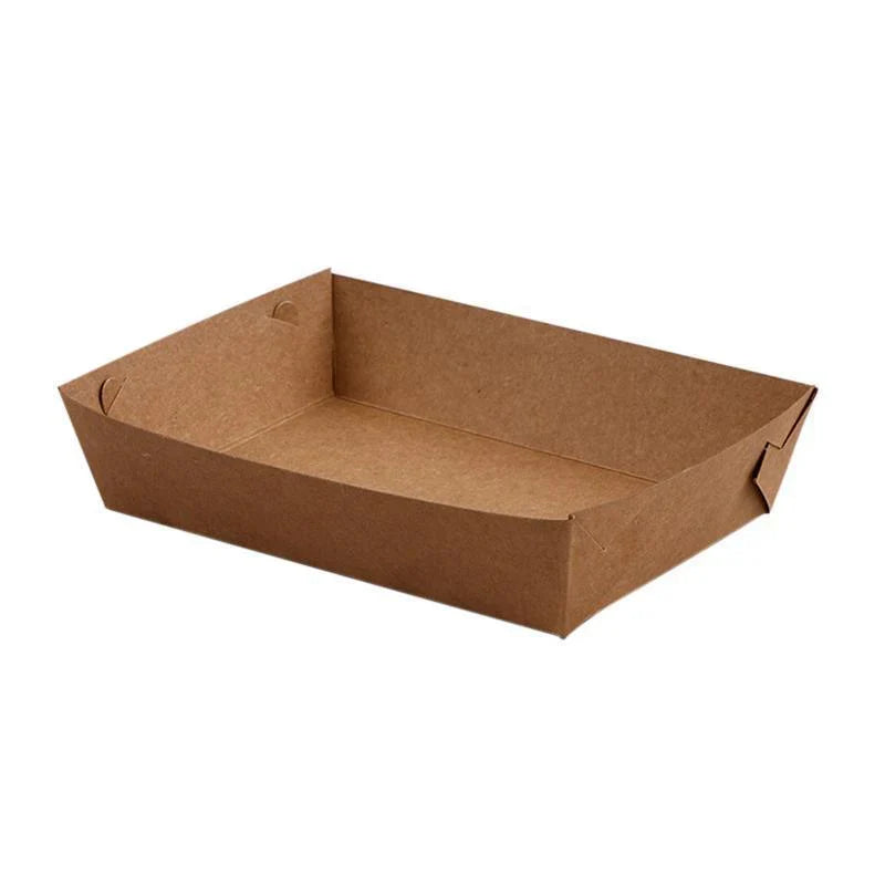 Disposable Kraft Food Trays 500PCS 5Sizes Takeaway Container - Discount Packaging Warehouse