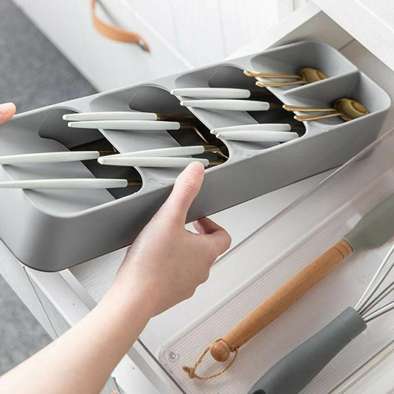 Drawer Cutlery Storage Organiser 1PC 2Colours PP Utensil Divider Organizer - Discount Packaging Warehouse