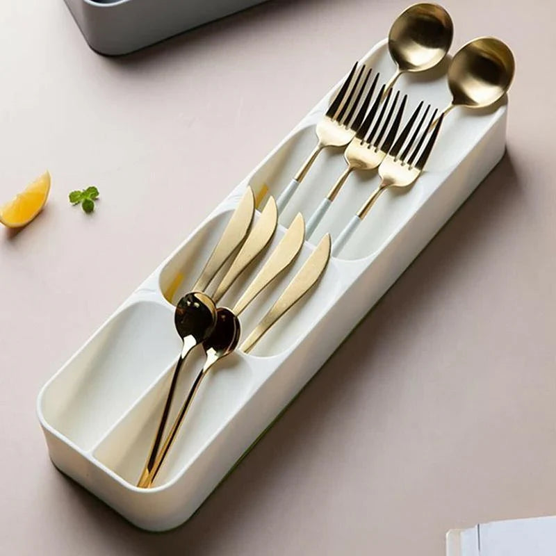 Drawer Cutlery Storage Organiser 1PC 2Colours PP Utensil Divider Organizer - Discount Packaging Warehouse