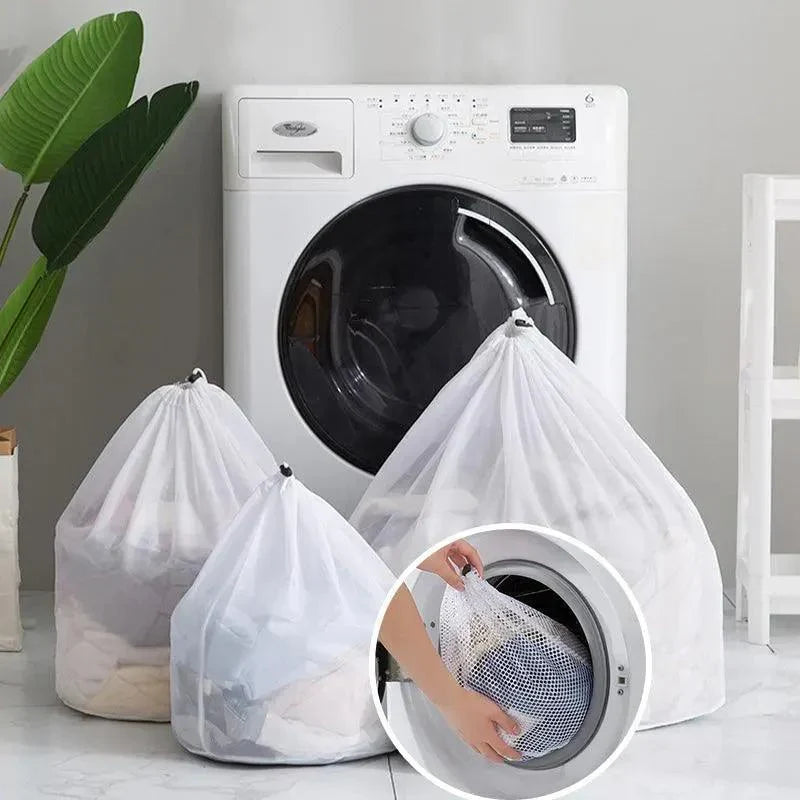 Drawstring Laundry Wash Bag 1PC 3Sizes Polyester - Discount Packaging Warehouse