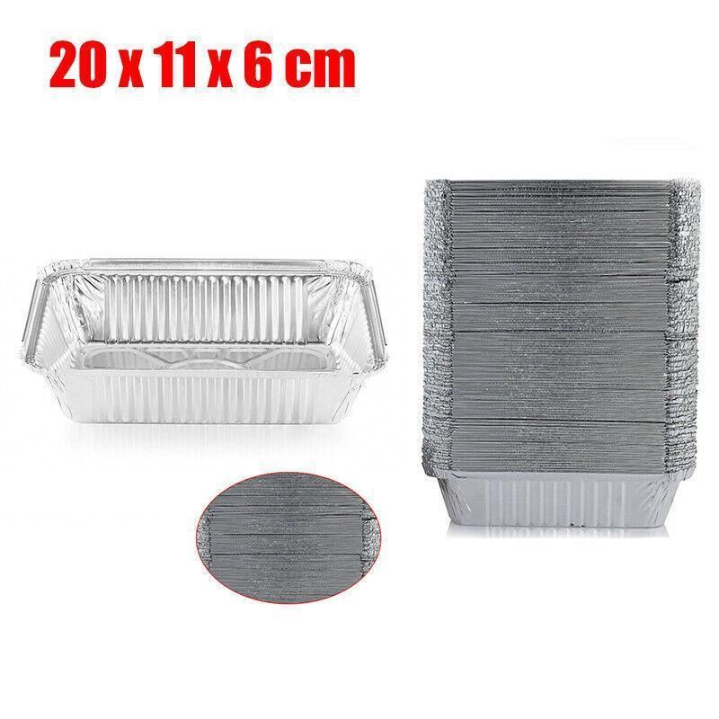 A selection of food items served on high-quality aluminium foil plates, showcasing their durability and versatility.