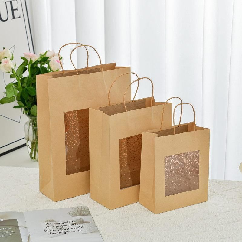 Elegant Kraft Paper Window Gift Bag for Any Occasion