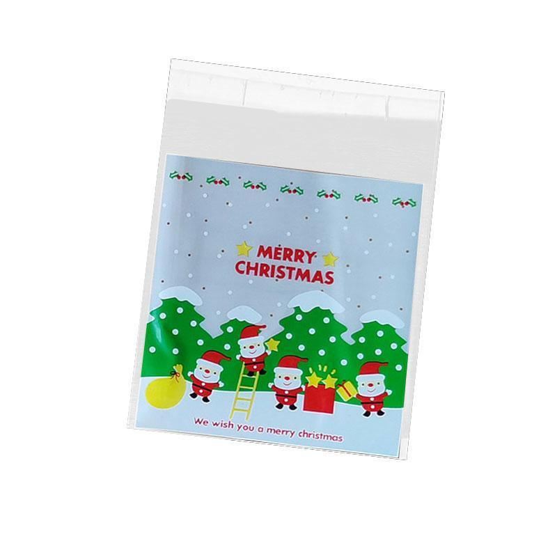 Assorted Christmas Gift Pouches decorated with festive ribbons and snowflakes