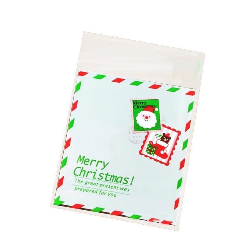 Assorted Christmas Gift Pouches decorated with festive ribbons and snowflakes