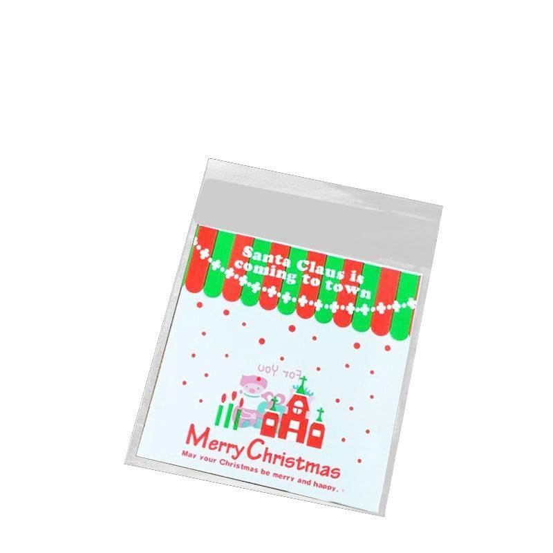 Assorted Christmas Gift Pouches decorated with festive ribbons and snowflakes