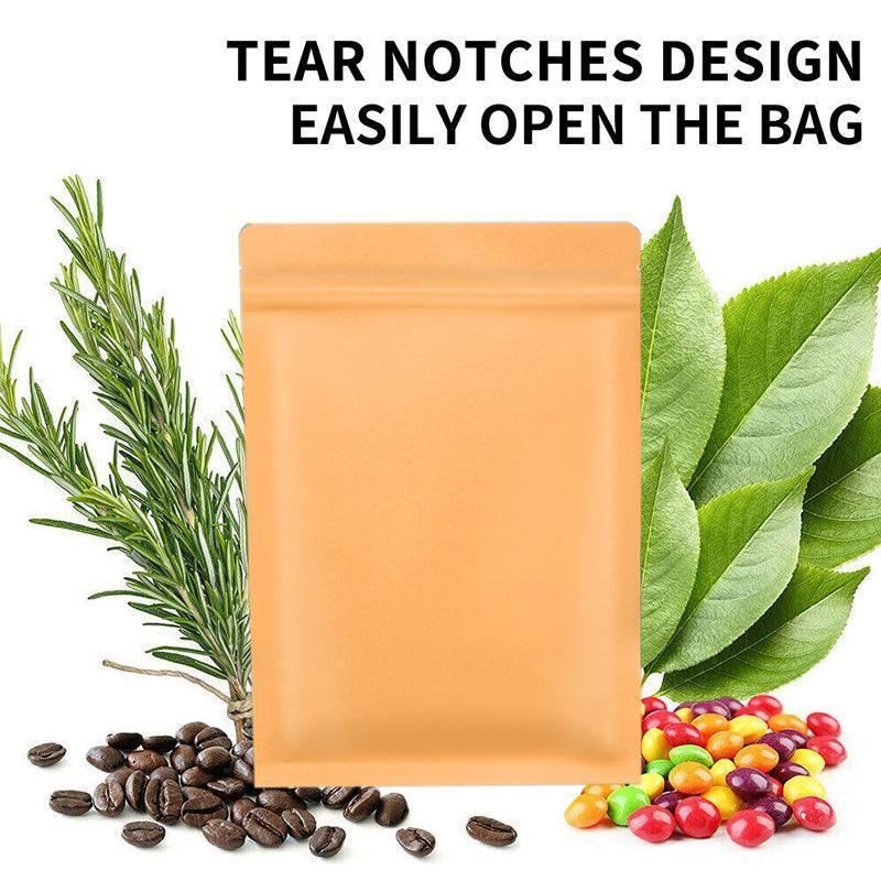 Set of durable brown kraft paper bags with aluminum foil