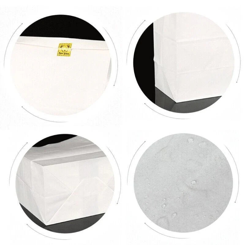 Elegant and durable white paper bags with bread