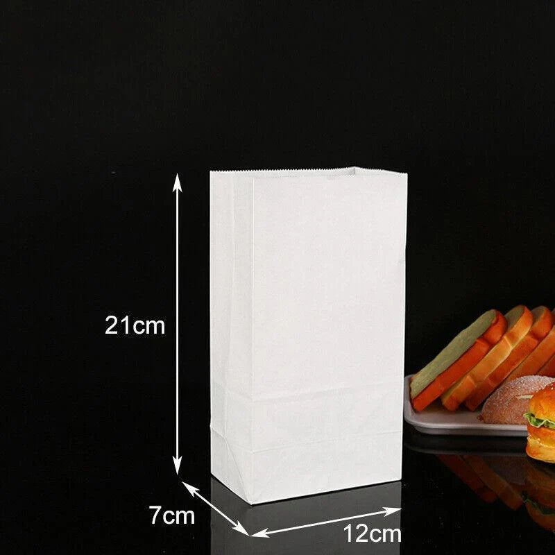 Elegant and durable white paper bags with bread