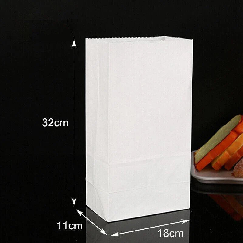 Elegant and durable white paper bags with bread