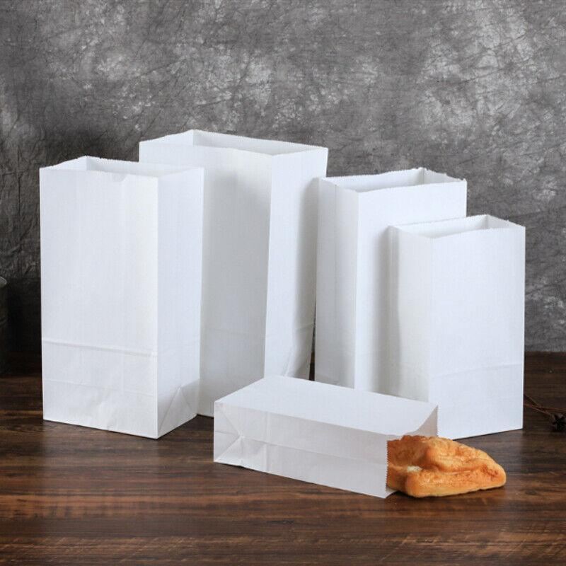 Elegant and durable white paper bags with bread