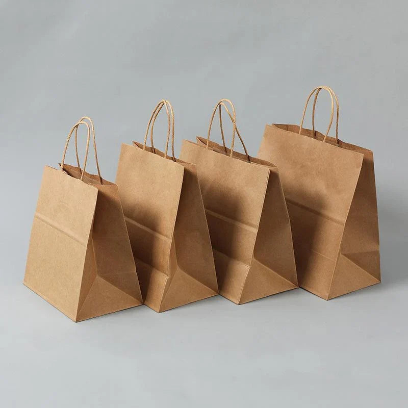 A selection of Paper Bags with Handles in various sizes on a store display