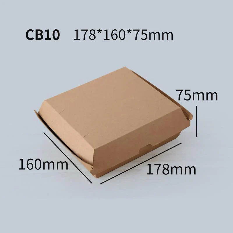 Durable burger box with secure closure and eco-friendly design