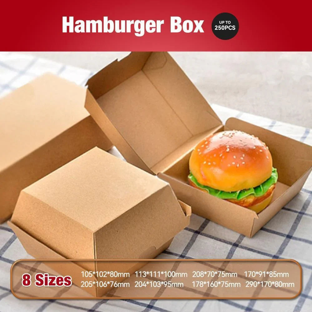 Durable burger box with secure closure and eco-friendly design