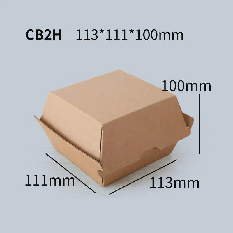 Durable burger box with secure closure and eco-friendly design