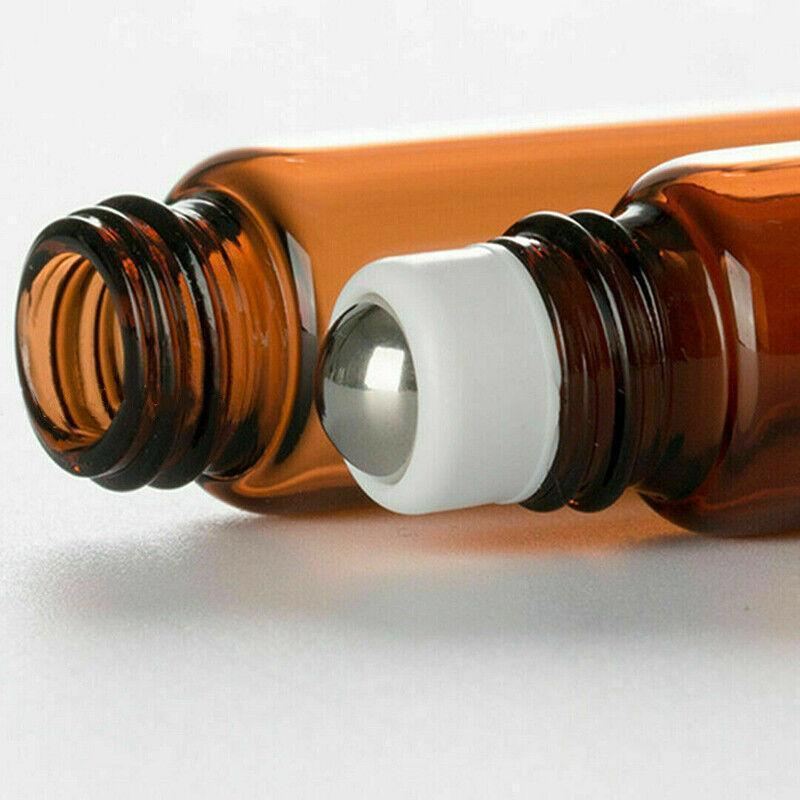 Essential Oil Roller Bottle 5-50PCS 2Sizes Amber Glass 5/10ml Storage Bottle - Discount Packaging Warehouse