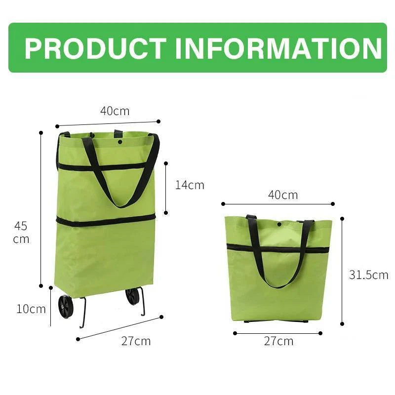 High-quality foldable shopping trolley with ergonomic handle and sturdy wheels