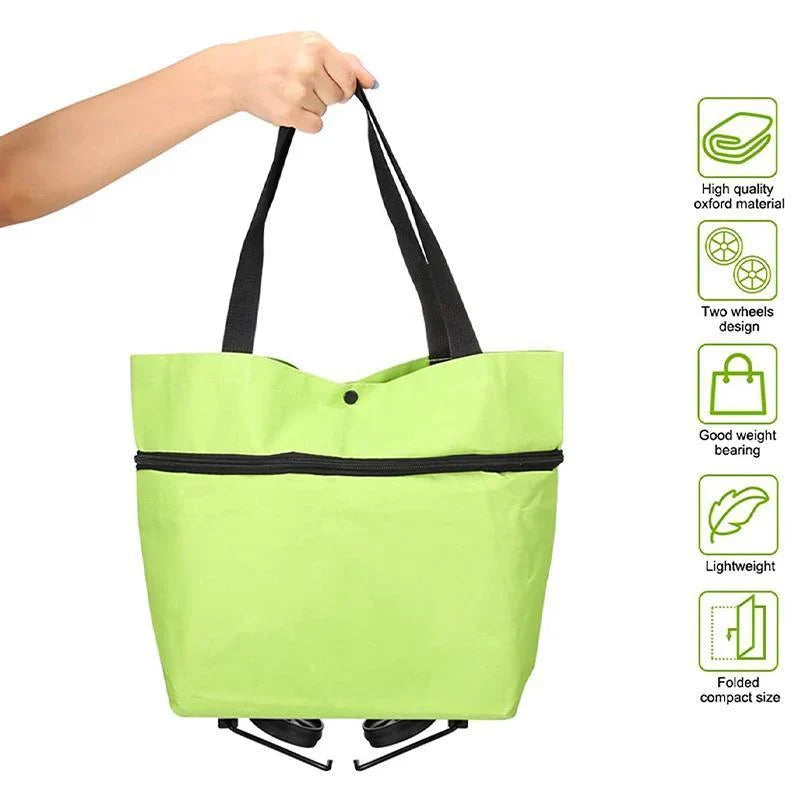 High-quality foldable shopping trolley with ergonomic handle and sturdy wheels