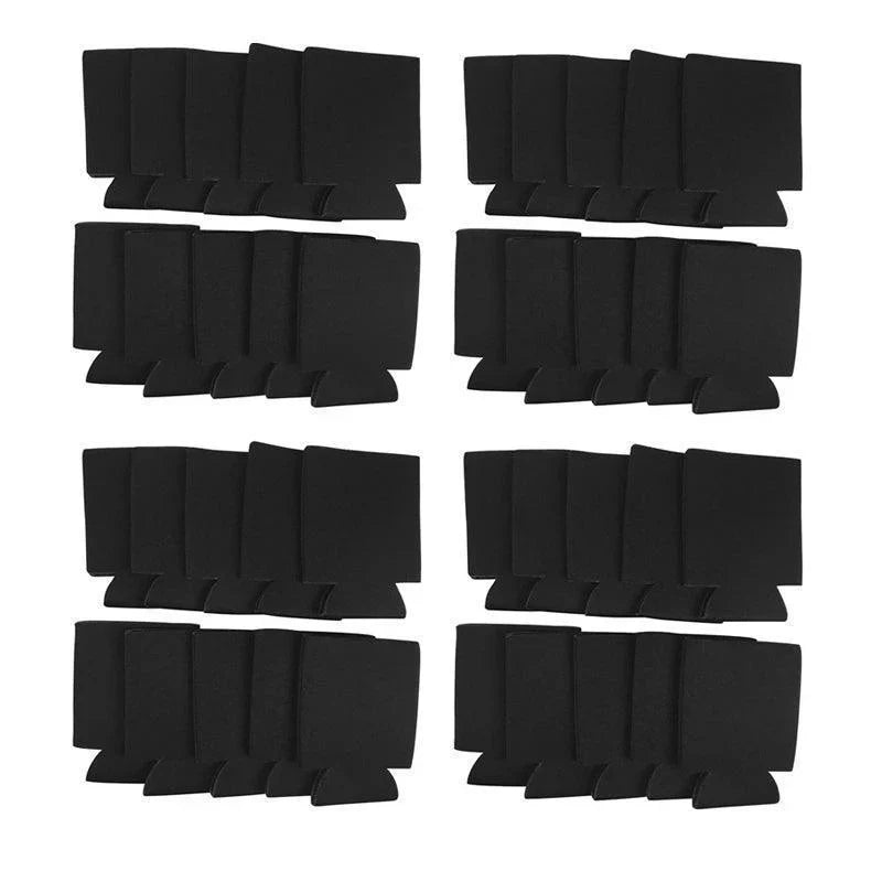 Foldable Can Sleeves 10-50PCS Black Neoprene Beer Coke Cup Sleeves - Discount Packaging Warehouse