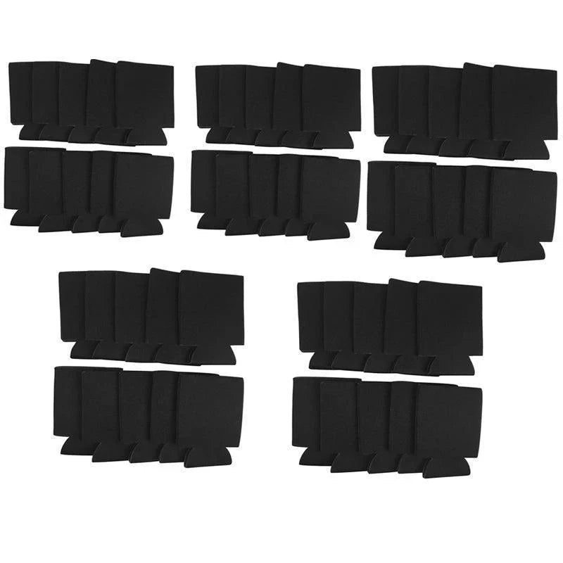 Foldable Can Sleeves 10-50PCS Black Neoprene Beer Coke Cup Sleeves - Discount Packaging Warehouse