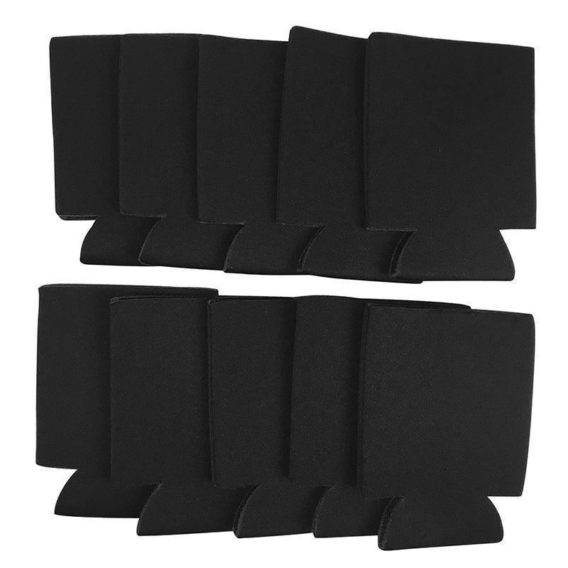 Foldable Can Sleeves 10-50PCS Black Neoprene Beer Coke Cup Sleeves - Discount Packaging Warehouse
