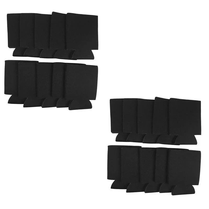 Foldable Can Sleeves 10-50PCS Black Neoprene Beer Coke Cup Sleeves - Discount Packaging Warehouse