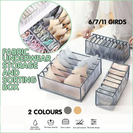 Foldable Drawer Organiser 1-3PCS 3Sizes 2Colours Wardrobe Storage Box - Discount Packaging Warehouse