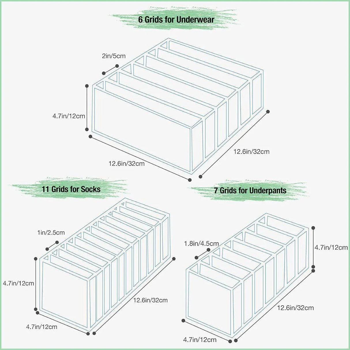 Foldable Drawer Organiser 1-3PCS 3Sizes 2Colours Wardrobe Storage Box - Discount Packaging Warehouse