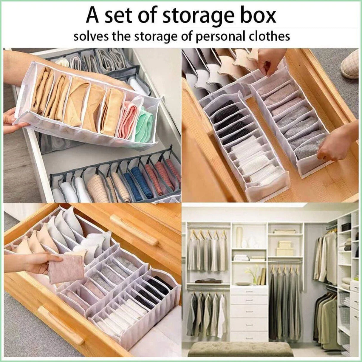 Foldable Drawer Organiser 1-3PCS 3Sizes 2Colours Wardrobe Storage Box - Discount Packaging Warehouse
